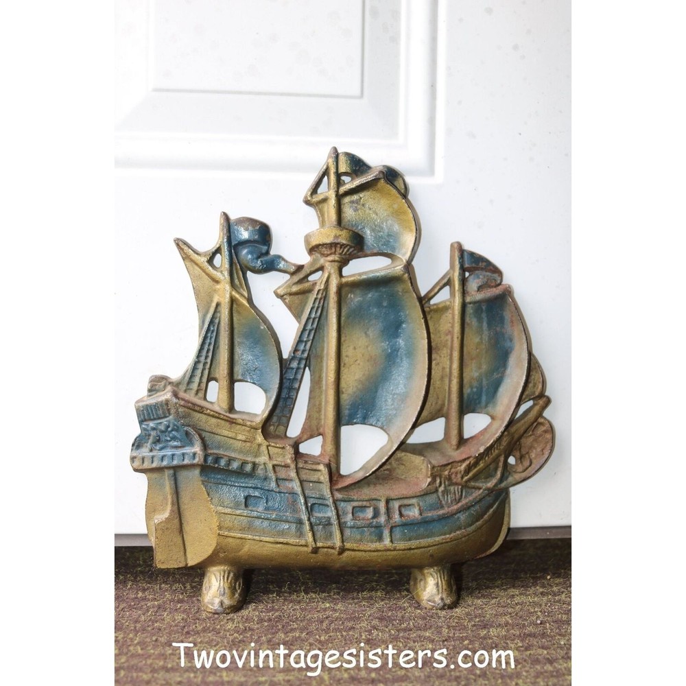 #200 Titus Foundry Sail Boat Door Stop